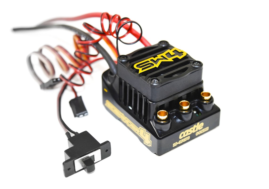 Castle Creations Sidewinder 4 Sensorless ESC Upgrade for 1/10 RC Vehicles,Unisex Adult, Black