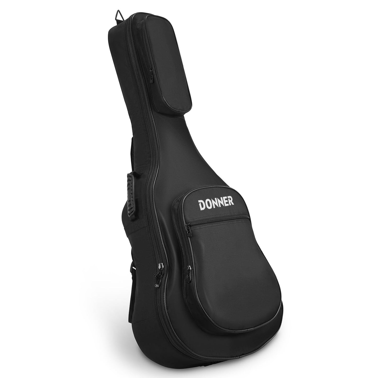 Donner 41 Inch Acoustic Guitar Gig Bag 0.5Inch Thicken Sponge Pad 600D Thick Ripstop Waterproof Nylon Soft Carry Case Large Outer Pocket Dual Shoulder Straps Thicken Handle Black