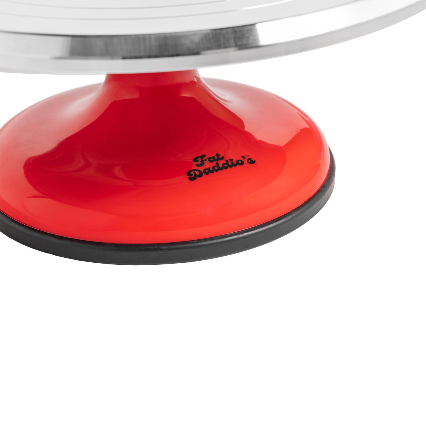 Fat Daddio's TT-1255 Revolving Cake Stand, Red and Silver