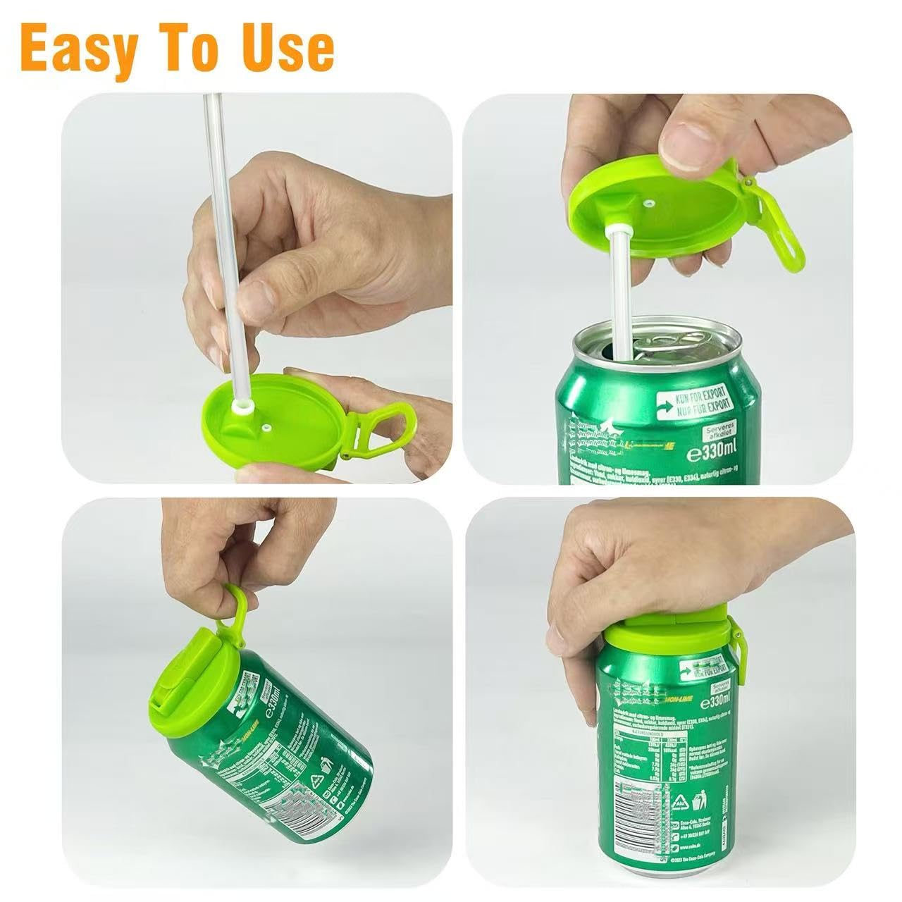 ORIGINAL CREATOR - DIPESI 8 pack 8 color Soda Can Lids with Straws, Pop Can Cover，Reusable Silicone Straws,BPA-Free,Reusable Can Covers for soda,Coke,Beer,Juice,Beverage,Fits Standard Cans
