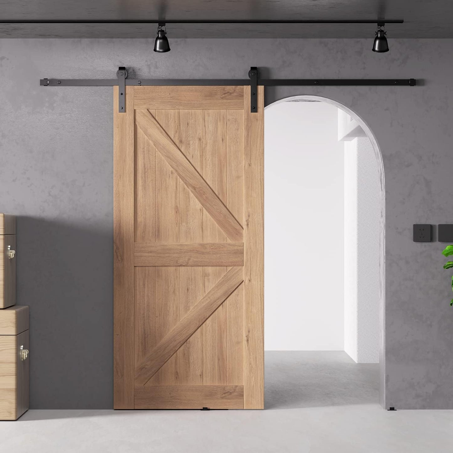 6 FT Black Barn Door Hardware Kit, Dulcii Heavy Duty Steel Slide Sliding Track Rail Hanger Roller 183cm Roller Door Hardware