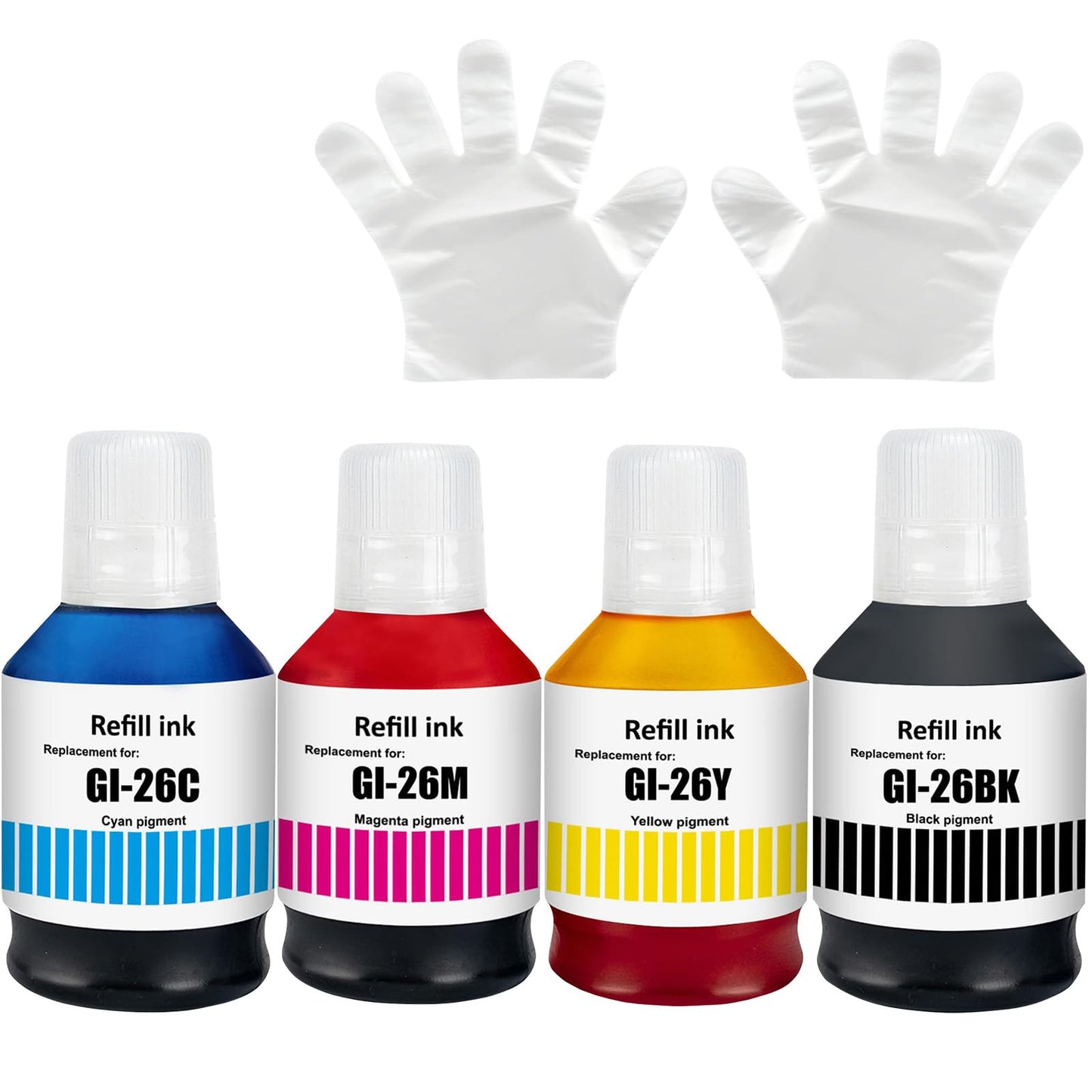 LAIPENG GI-26 GI26 Ink Refill Bottles Compatible for Canon MAXIFY GX7021 GX6021 GX7020 GX6020 GX5020 GX4020 GX3020 Printer 4 Color Multipack GI-26BK GI-26C GI-26M GI-26Y (Black/Cyan/Magenta/Yellow)