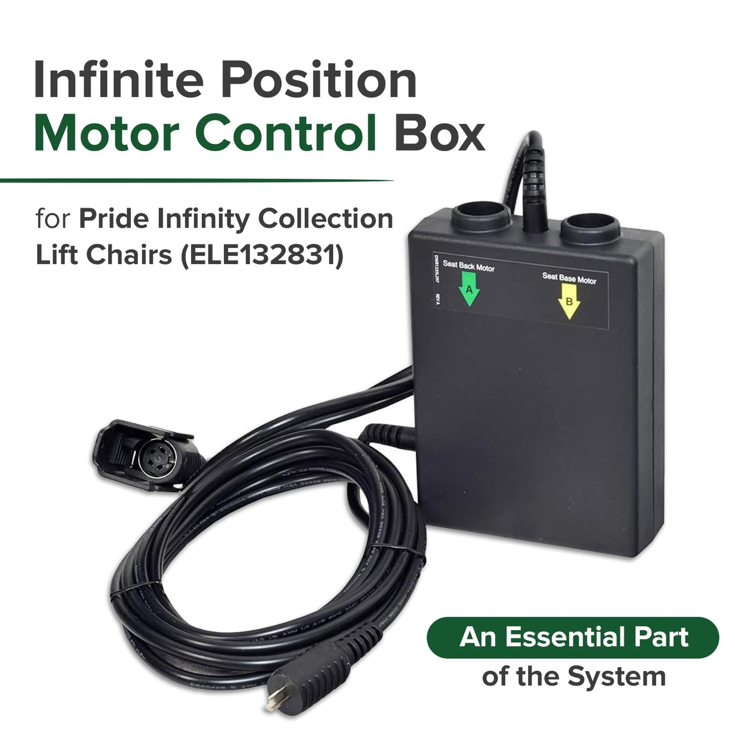 AlveyTech Infinite Position Motor Control Box for Pride Infinity Collection Lift Chairs - Replacement Parts for Pride Infinity LC-521 & LC-525 and Oasis LC-580 Power Recliner Lift Chair (ELE132831)