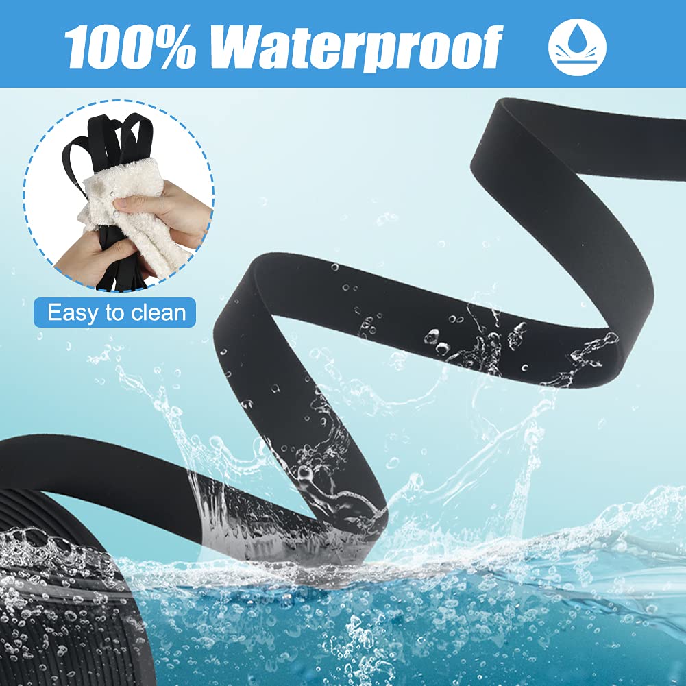 Vivifying Waterproof Long Dog Leash, 32Feet/10M Durable PVC Long Training Lead with Padded Handle Great for Medium Large Dogs Training, Hiking, Swimming, Beach and Yard (Black)