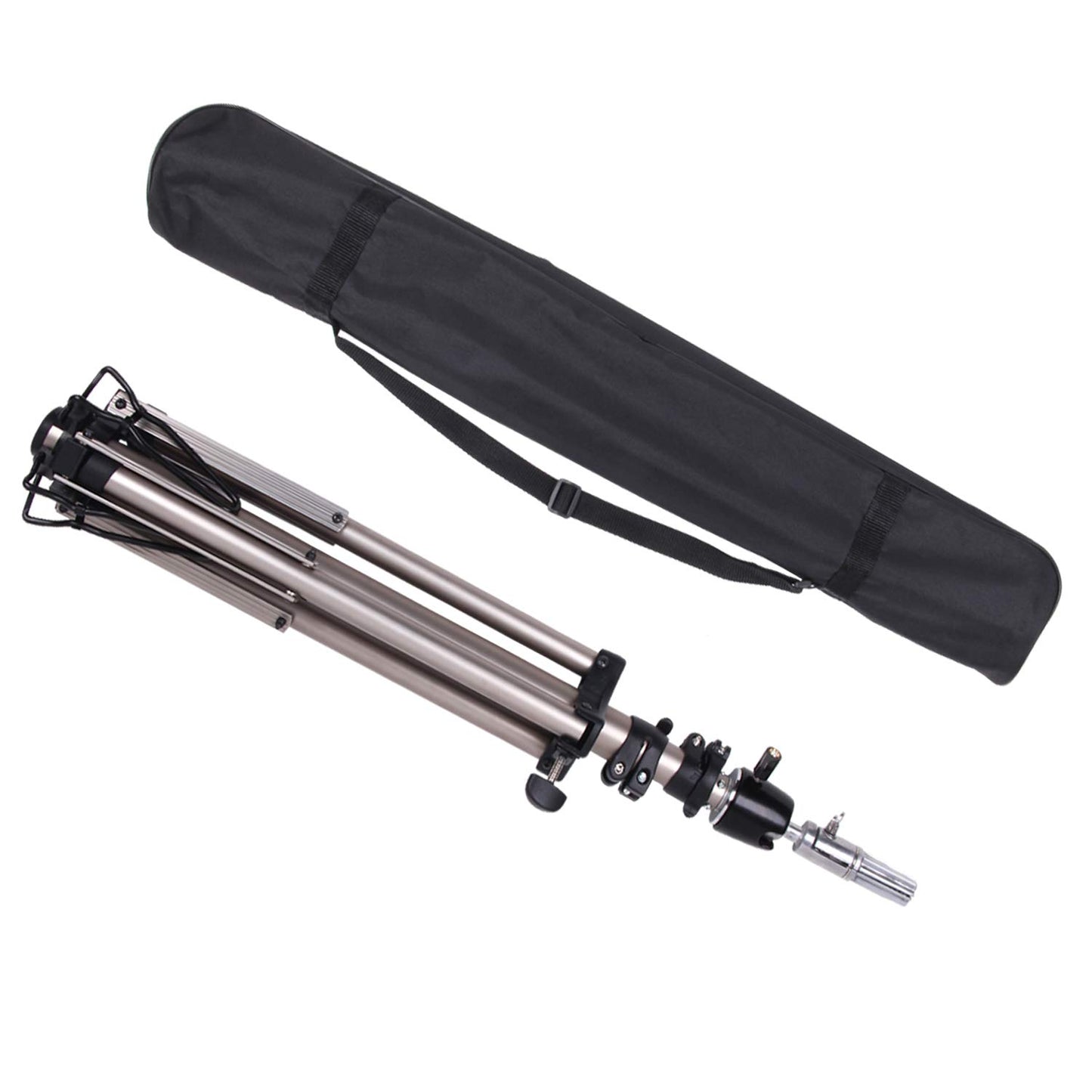Hair Way Heavy Duty Cosmetology Adjustable Mannequin Head Tripod Stand Styrofoam Canvas Block Head Tripod with Black Carry Bag (87-176cm)