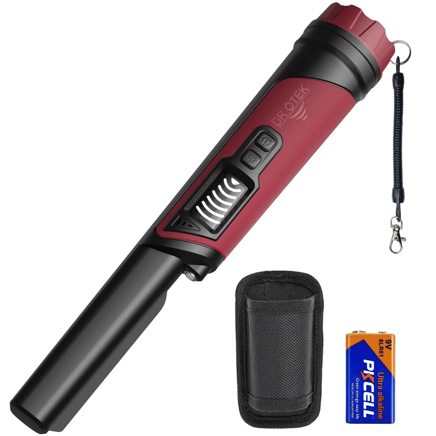 DR.ÖTEK Metal Detector Pinpointer IP68 Fully Waterproof Underwater Handheld Pin Pointer Wand, LCD Screen, Small Metal Detector for Adults, High Accuracy, 3 Alert Modes, for Gold, Relics, Coins