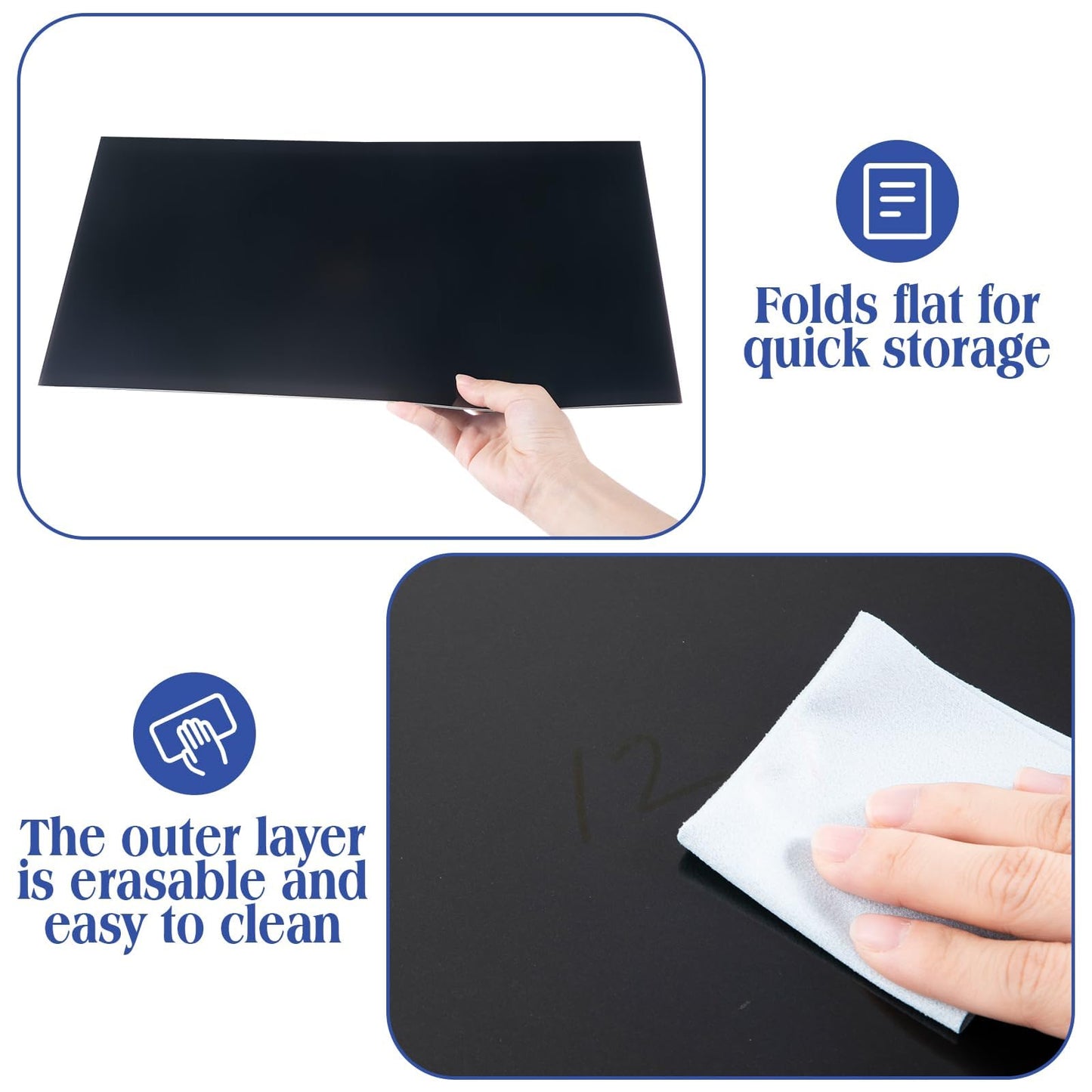 YWLVLI 24 Pack Black Desk Dividers for Students, Privacy Shields Folder for Students, Durable & Waterproof Plastic Study Board, Classroom Teacher Supplies Test Divider, Includes 40pcs Extra Labels
