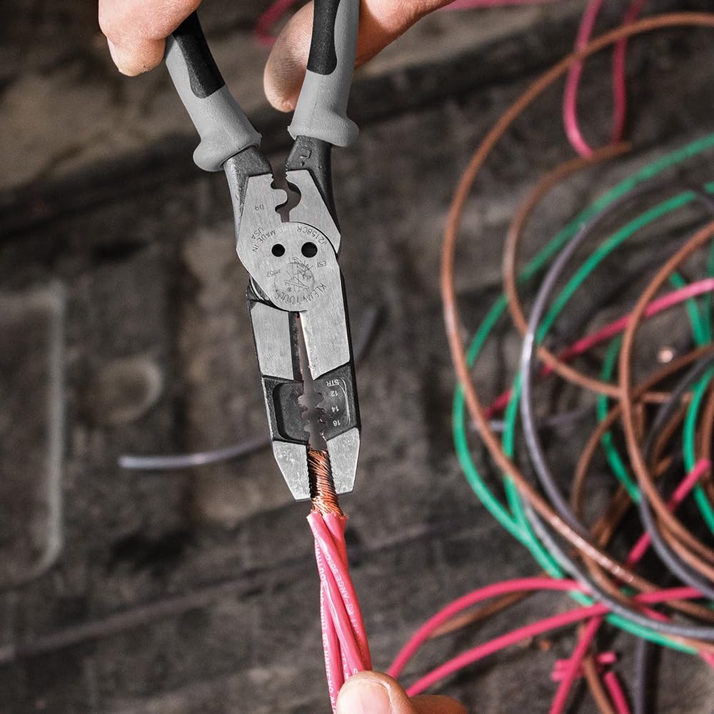 Pliers, Hybrid Multi Purpose Tool with Crimper, Bolt Shearing Holes & Stripper Klein Tools J215-8CR