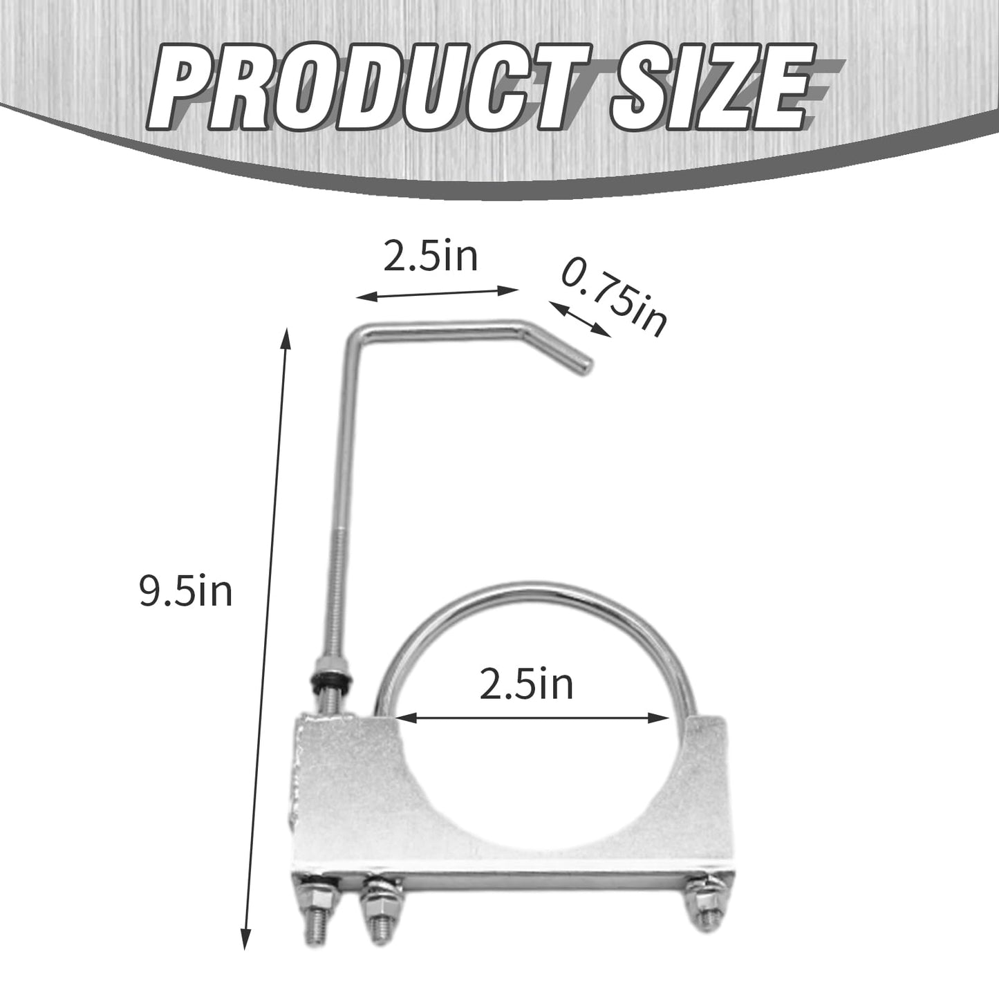 ZUDKSUY 2 Pack 2.5" Universal Exhaust Hanger Exhaust Clamps Exhaust Pipe Bracket with 9.5-Inch Long Muffler Hanger Exhaust Pipe Bracket for Car and Truck Exhaust Pipes