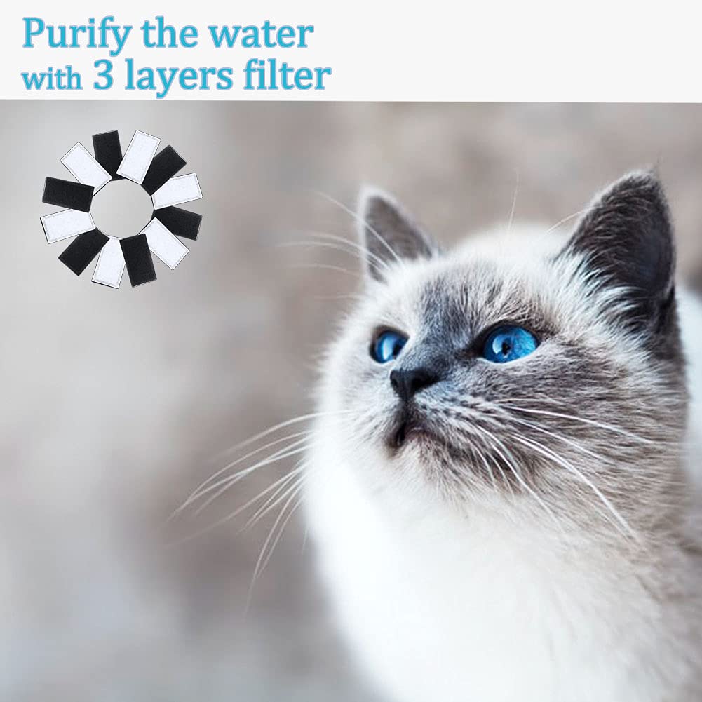 Amazinpure 12 pack Raindrop Plastic Fountain Charcoal Filters compatible with Pioneer pet fountain filters Harmony Pawslife Plastic Fountains #3003#6024#3040#6029#6028#6005#6031