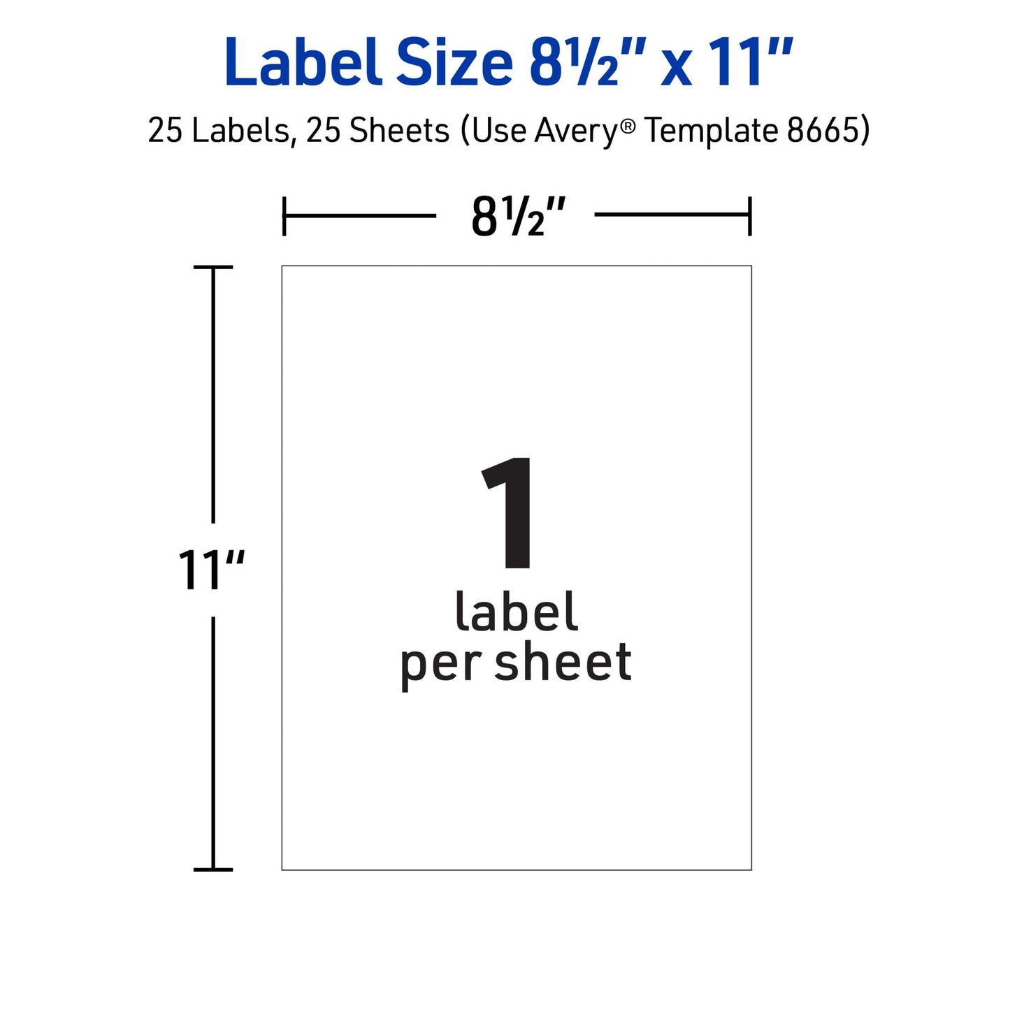 Matte Clear Full Sheet Shipping Labels, Inkjet, 8-1/2" x 11"