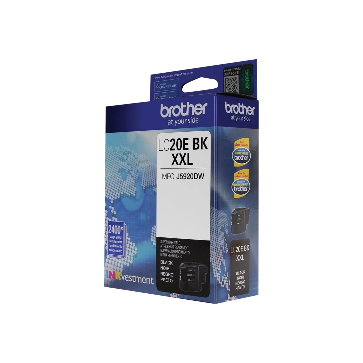 Brother Genuine LC20EBKS Super High-Yield Black Ink Cartridge, Higher Yield for Value, Original Ink Replacement Cartridge, Ink for Brother Inkjet Printer MFC-J985DW