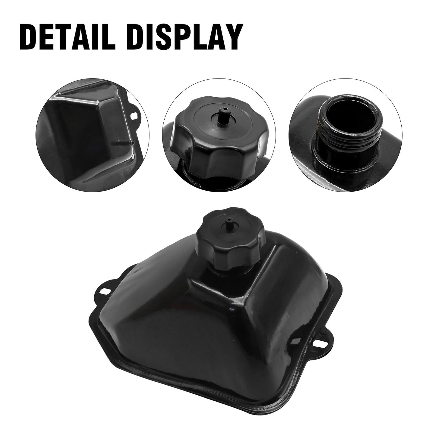 Metal Gas Fuel Petrol Tank Fit for 50cc 70cc 90cc 110cc 125cc ATV Quad 4 Wheel, Replacement for Yamoto Roketa TaoTao Sunl Jetmoto etc