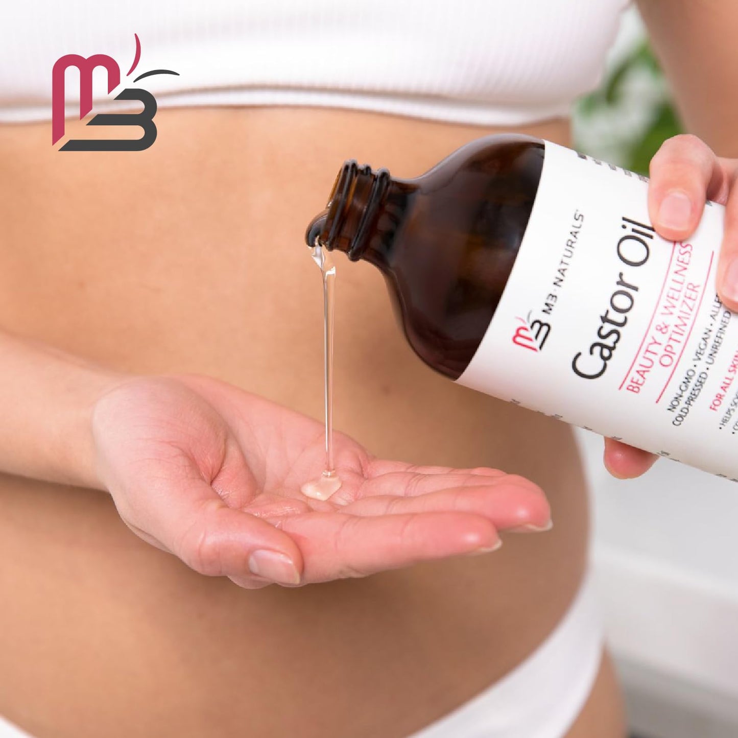 Pure Hexane-Free Cold Pressed Organic Castor Oil - 500mL Glass Bottle for Hair, Lashes, Brows & Skin Nourishment