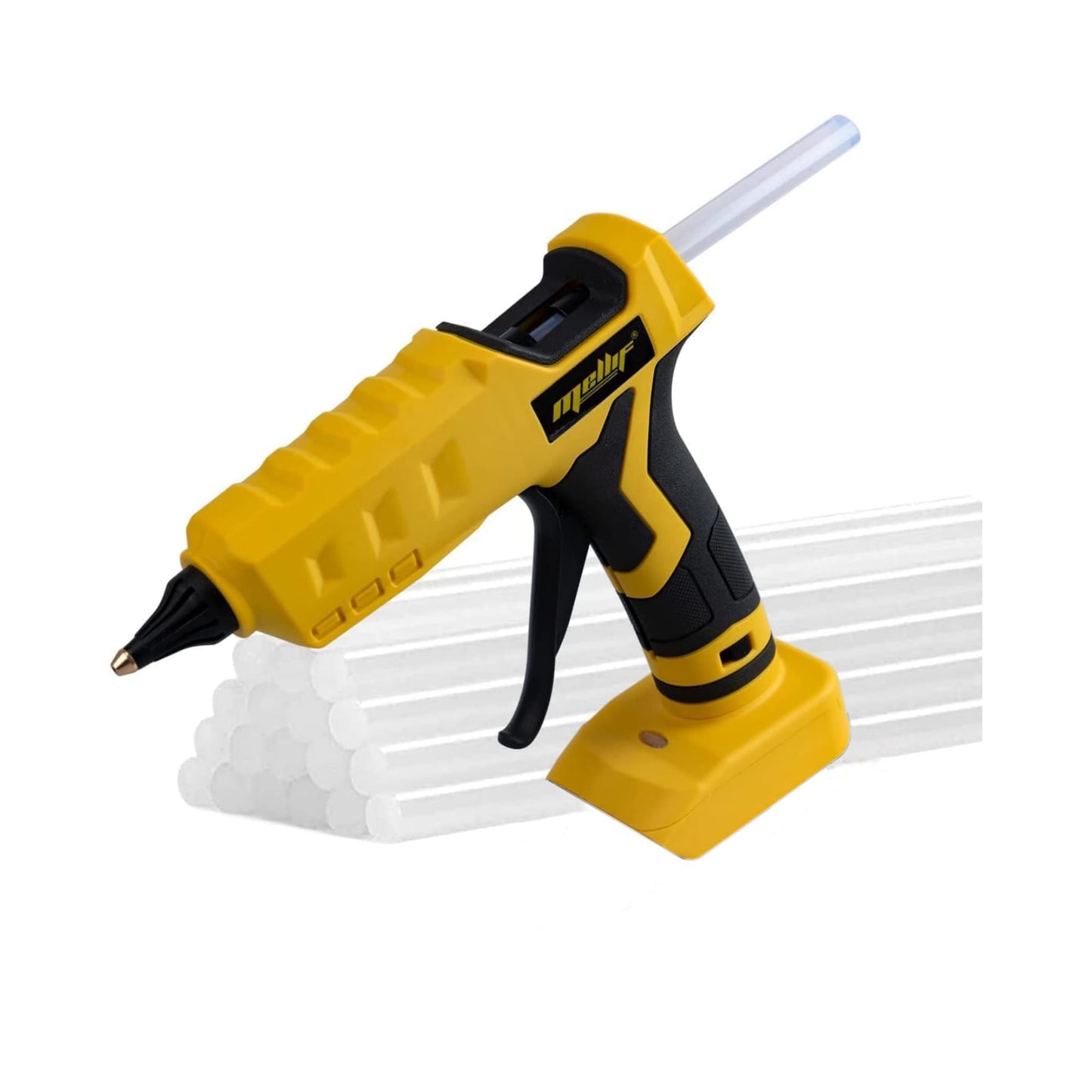 Mellif Cordless Hot Glue Gun Compatible with Dewalt 20V Max Battery, Handheld Electric Power Glue Gun Full Size for Arts & Crafts & DIY with 20 Glue Sticks (Tool Only)