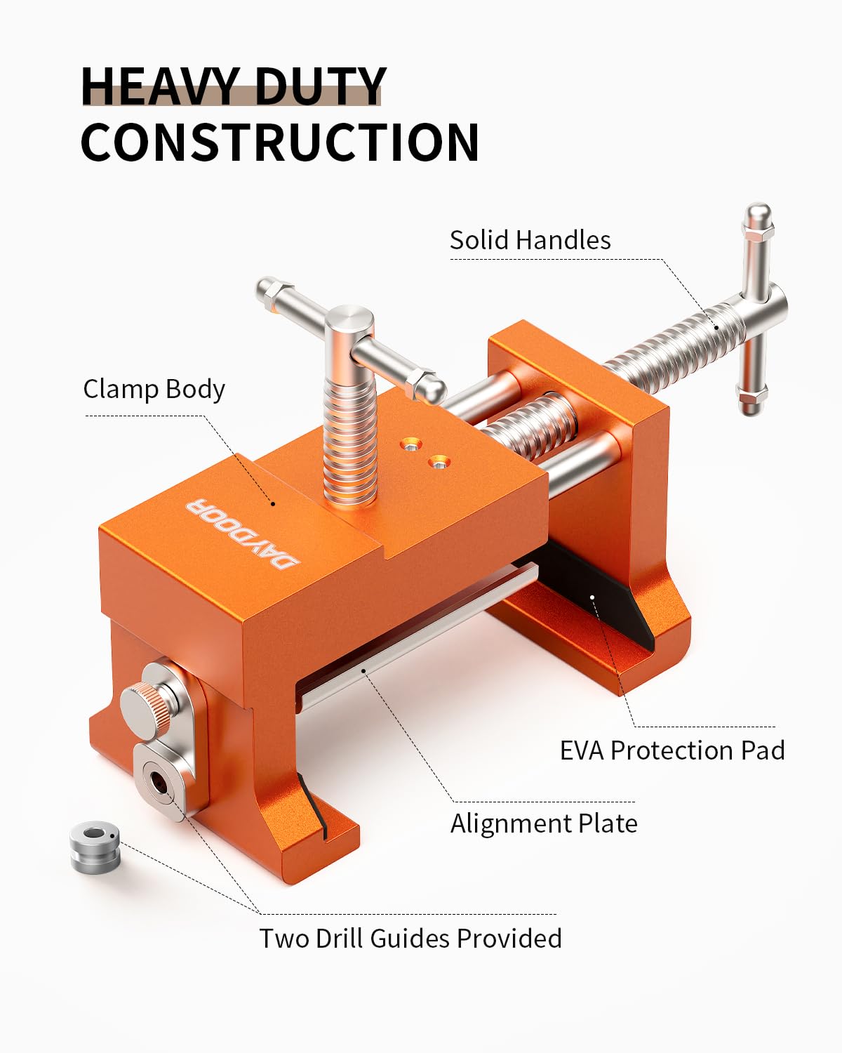 DAYDOOR Cabinet Clamps, Cabinet Face Frame Installation Clamps, Cabinet Alignment Tool for Woodworking, 2-Pack, Orange