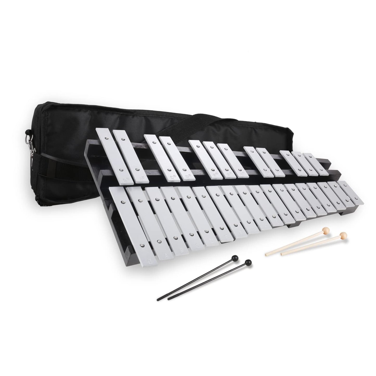 Heuyrao 30 Notes Foldable Glockenspiel Xylophone, Percussion Instrument Kit for Beginner- Includes 4 Mallets and Carrying Bag