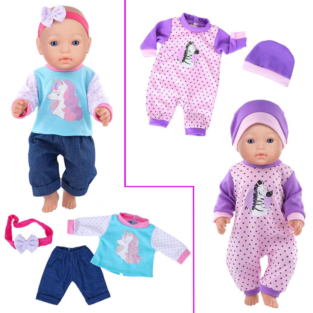 10 Sets Doll Clothes for Baby Dolls – Vibrant Outfit Perfect for 15-16-17 Inch Baby Dolls with Accessories