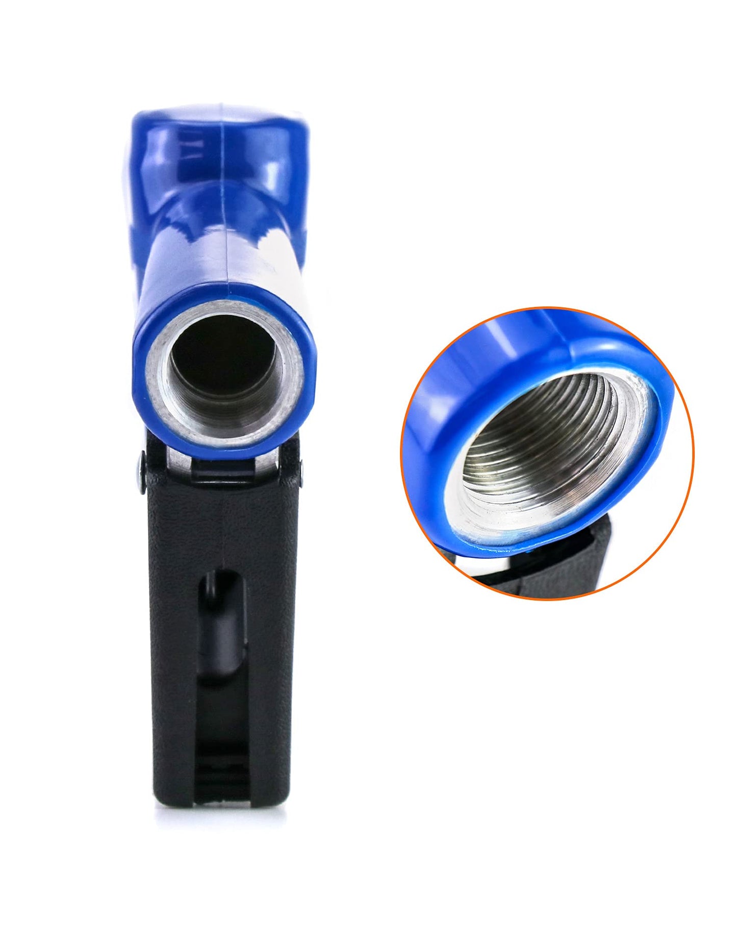 QWROK 3/4" Automatic Fuel Nozzle Auto Shut Off Gasoline Nozzle for Petrol Diesel Fuel Refilling, 0-60L/min Flow Rate, 3/4" NPT Inlet Size, 13/16'' Outlet Size, Blue