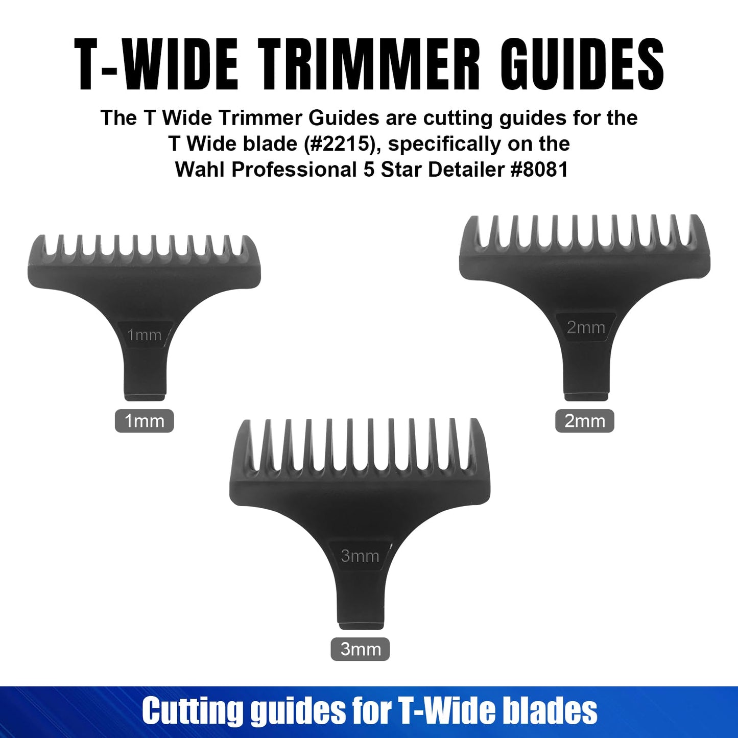 #2215 T Wide Adjustable Trimmer Blades for Wahl 5 Star Series Detailer (8081) and Cordless Detailer LI (8171) Hair Clippers Blades-Model 2215