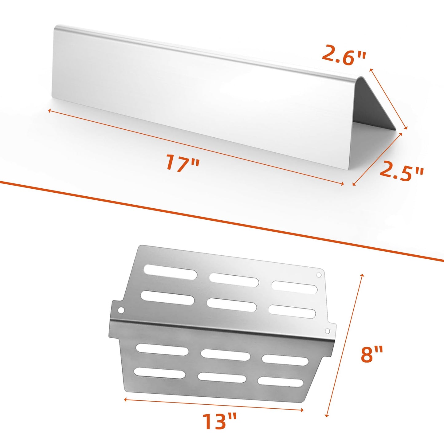 2 Pack Heat Deflectors & 5 Pack Flavorizer Bars for Weber Genesis 300 Series E310 E320 E330 S310 S320 S330, Front Control Knobs, Porcelain-enameled, Replaces Weber 7620 7621 7622