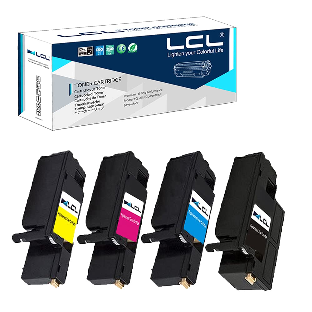 LCL Remanufactured Toner Cartridge for Xerox Phaser 6020 106R02759 106R02756 106R02757 106R02758 (4-Pack,Black,Cyan,Magenta,Yellow) for Xerox Phaser 6020 6022 WorkCentre 6025 6027 Series Printers
