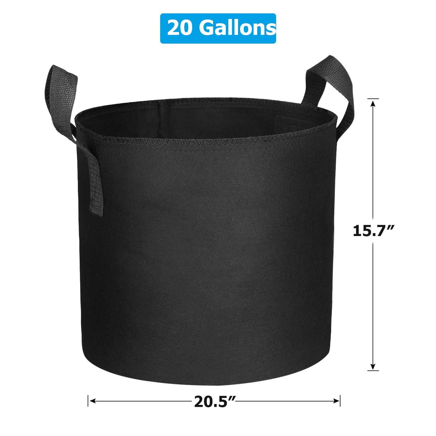 ADORMA 12 Packs 20 Gallon Grow Bags, Heavy Duty 300G Thickened Nonwoven Fabric Plant Pots with Handle