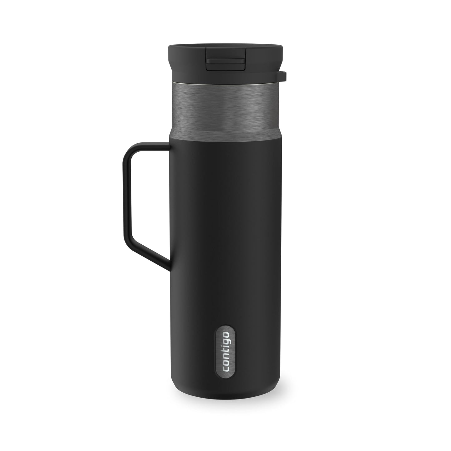 Contigo SnapSeal 20 oz Travel Mug w/Side Handle | Vacuum-Insulated Stainless Steel for Hot Coffee & Tea or Cold Drinks | Spill-Proof Lid w/Straw Compatibility | BPA & Lead-Free | Dishwasher Safe