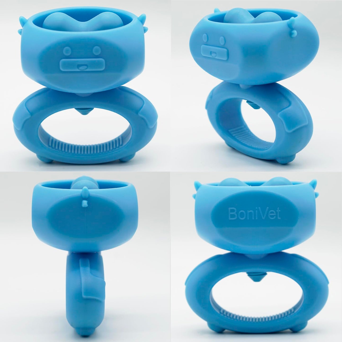 BoniVet Yak Chew Holder for Dogs, Large Bone Holder, Prevent Choking Safety Device (Blue)