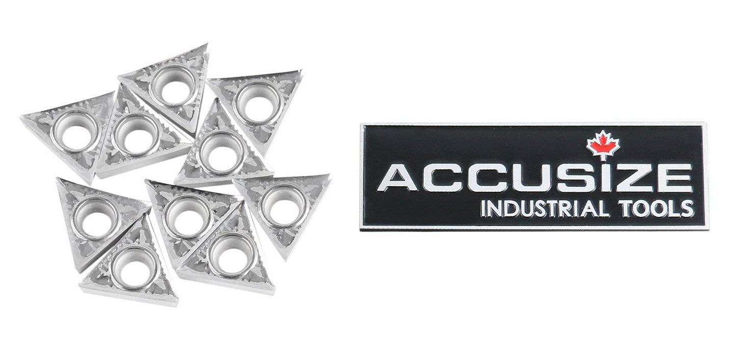 Accusize Industrial Tools Tcgt32.51-LH Carbide Inserts, for Machining Aluminum, 10 Pcs/Box, 2024-1034x10