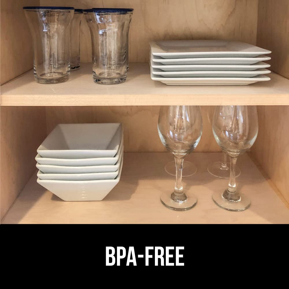 GORILLA GRIP DuraGuard Ribbed Drawer and Shelf Liner for Cabinet, Non Adhesive Waterproof Protection for Kitchen, Strong Grip, BPA Free Plastic Liners for Cabinets, Bathroom Drawers, 24x30, Clear