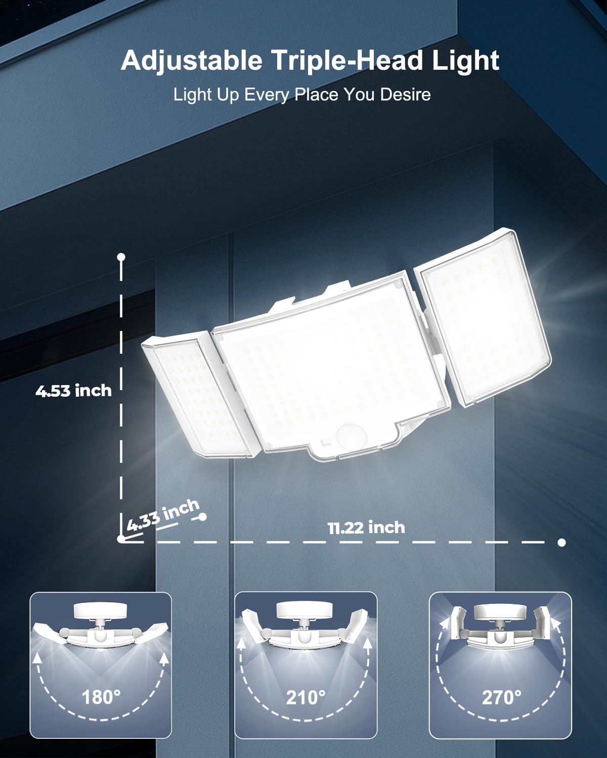LED Security Lights Motion Sensor,188 LEDs 4200LM Dusk to Dawn Flood Lights Outdoor with 3 Modes Remote Control,IP65 Waterproof Motion Sensor Lights, for Garage,Yard,Porch 1 Pack