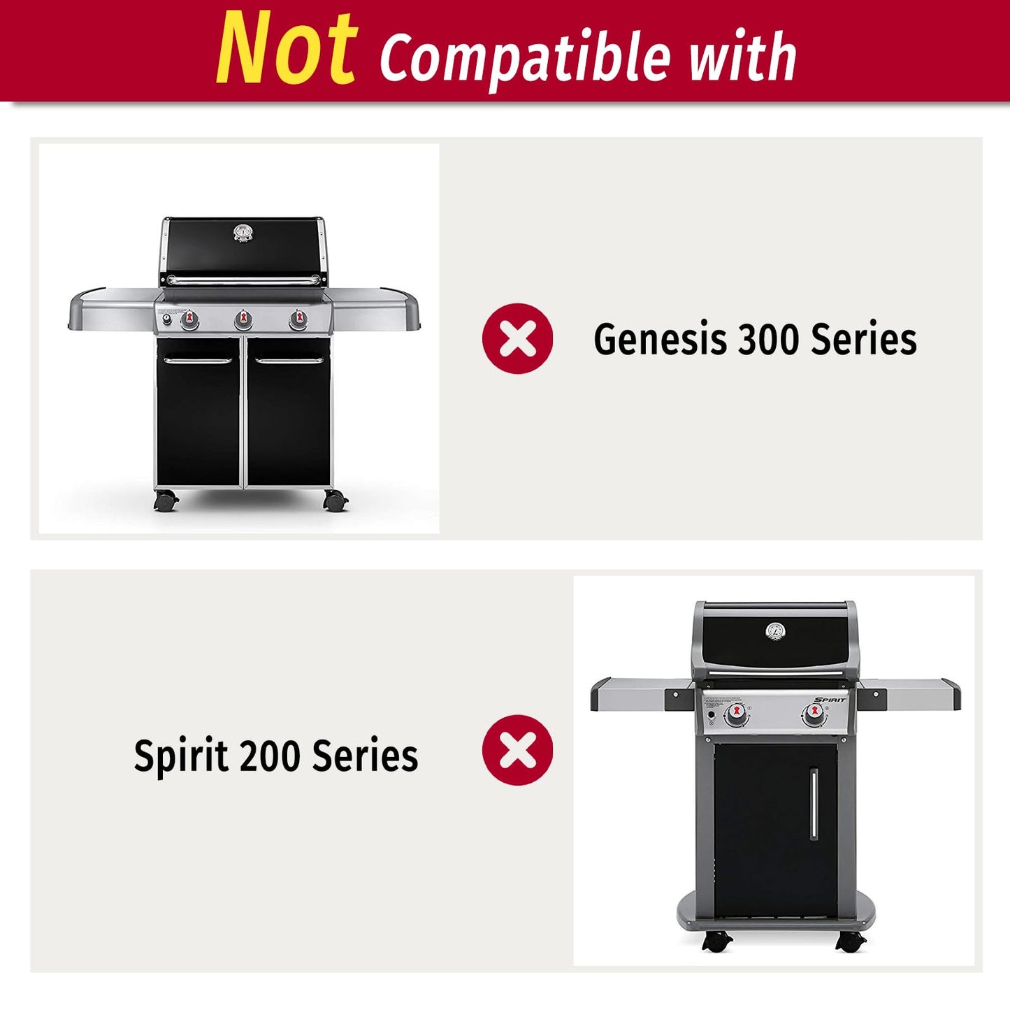 X Home 7638 Grill Grates Replacement for Weber Spirit 300 Series, E-310 E-330, Genesis Silver/Gold B & C Grill Replacement Parts, Cast Iron, 17.5 x 11.9 Inch, 2-Pack