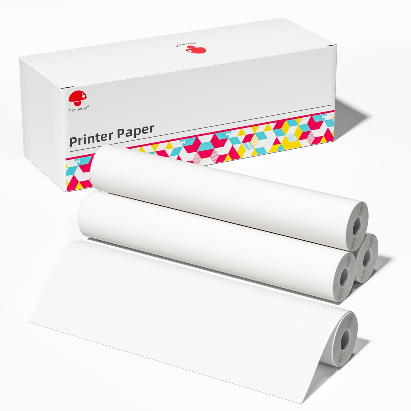Phomemo US Letter Thermal Paper 4 Rolls, Thermal Printer Paper Supports Continuous Printing, Phomemo Paper Compatible with M832 M832D M834 Portable Printer