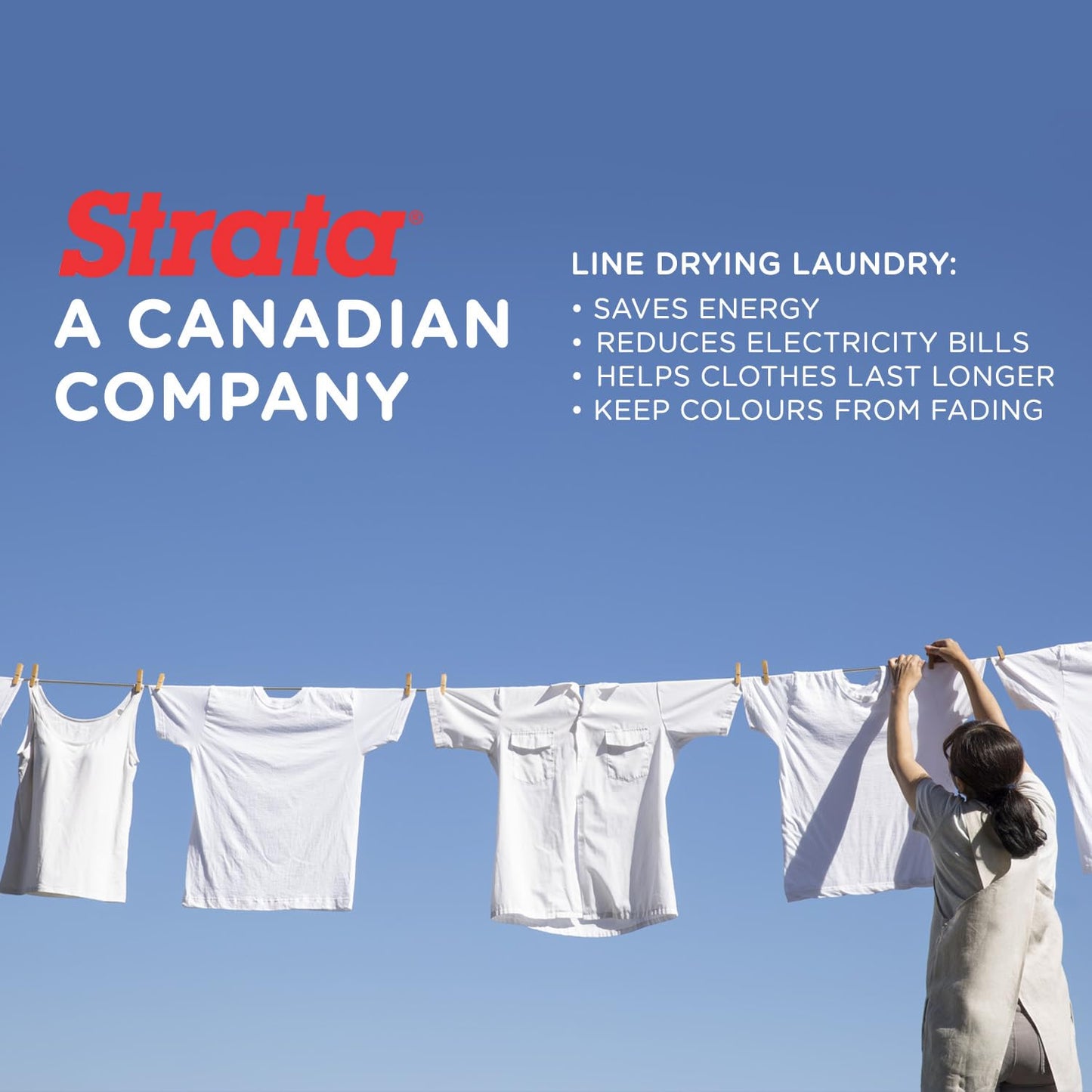 Strata Heavy Duty Clothes line for Drying Clothes, Linen, and Laundry Items – 100 Feet Rustproof Indoor and Outdoor Clothesline for Home (Silver)