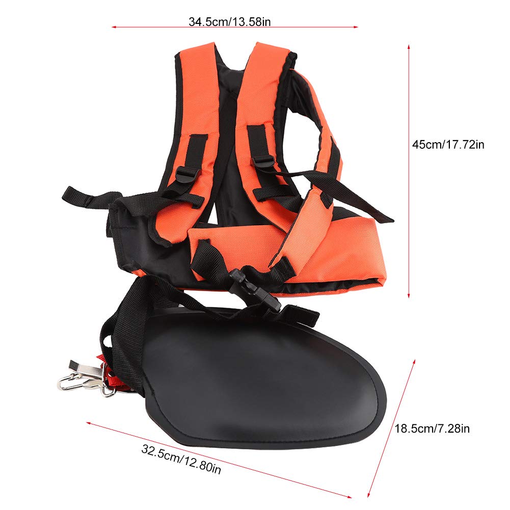 Trimmer Double Shoulder Strap Harness, String Trimmer Full Harness Strap, Brushcutter Shoulder Harness Double Shoulder Strap Mower Nylon Y-shaped Belt for Brush Cutter Chainsaw Garden (Orange)