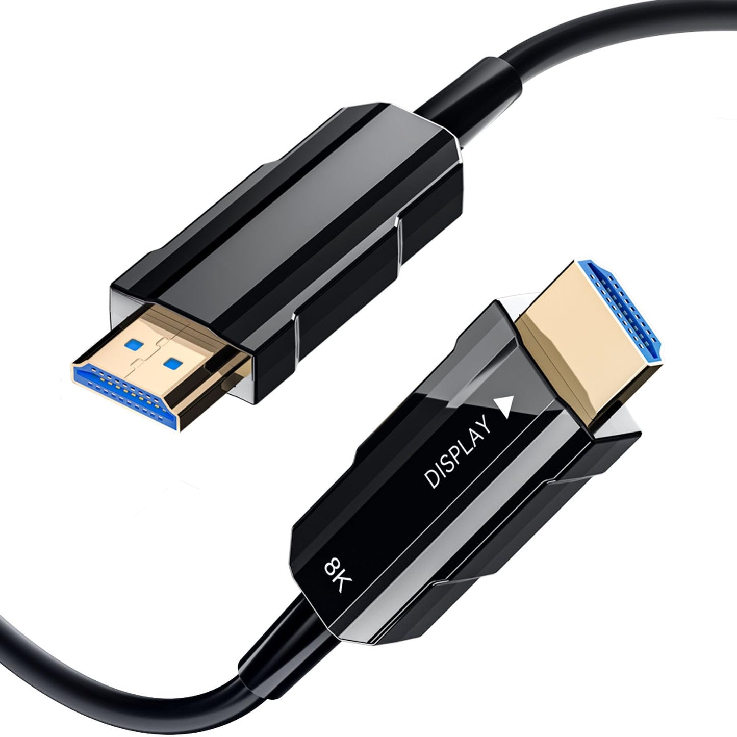 RUBMUD Fiber Optic HDMI Cable 50ft, 8K Long HDMI 2.1 Cable, Ultra High Speed Fiber HDMI Cord, 48Gbps, 8K@60Hz 4K@120Hz, Dynamic HDR, eARC, HDCP 2.2&2.3, 3D, for HDTV Monitor Game Laptop Xbox PS4/PS5
