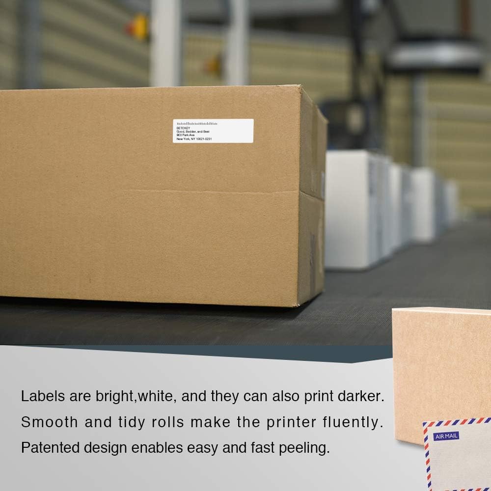 BETCKEY - Barcode/File Labels Replace for DYMO 1738595 (3/4" x 2-1/2") - Compatible with DYMO Labelwriter 450, 4XL, NOT FIT 550 & 5XL [28 Rolls/12600 Labels]