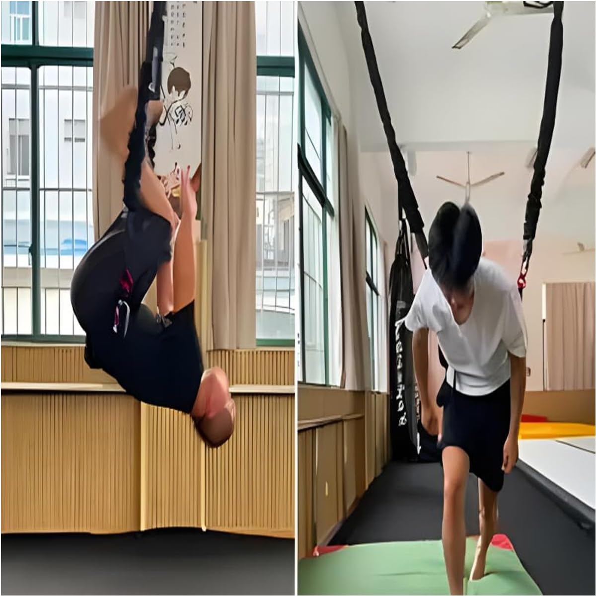 Back Somersault Bungee Dance Trainer Backward Flip Training Euipment Gymnastics Spotting Training Fitness Taekwondo Martial Arts Kickboxing (Weight Class -120kg)
