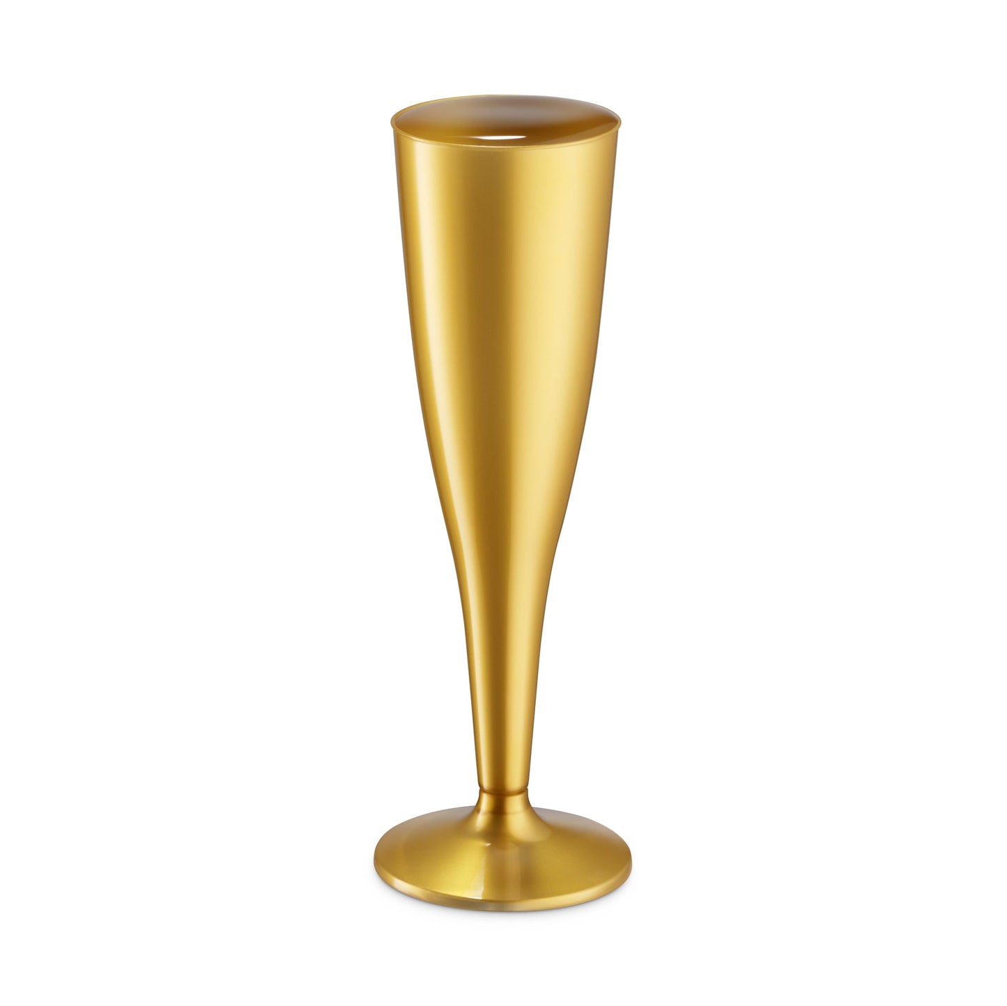 30 Pack Gold Plastic Champagne Flutes - 5 Oz Disposable Plastic Toasting Glasses - Wedding Party Cocktail Mimosa Plastic Cups