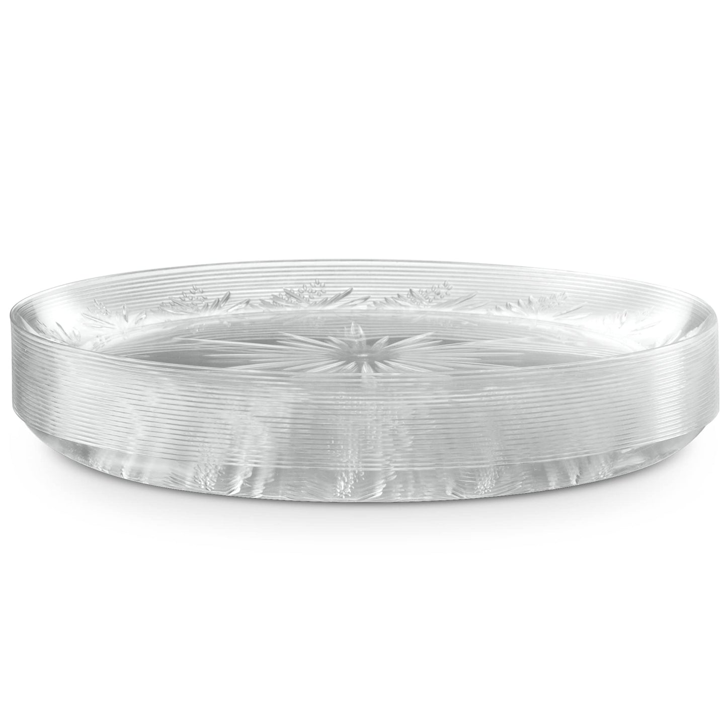 PLASTICPRO 10'' inch Premium Extra large Heavy Weight Crystal Clear Disposable Plastic Dinnerware Party Plates or Platter Pack of 40