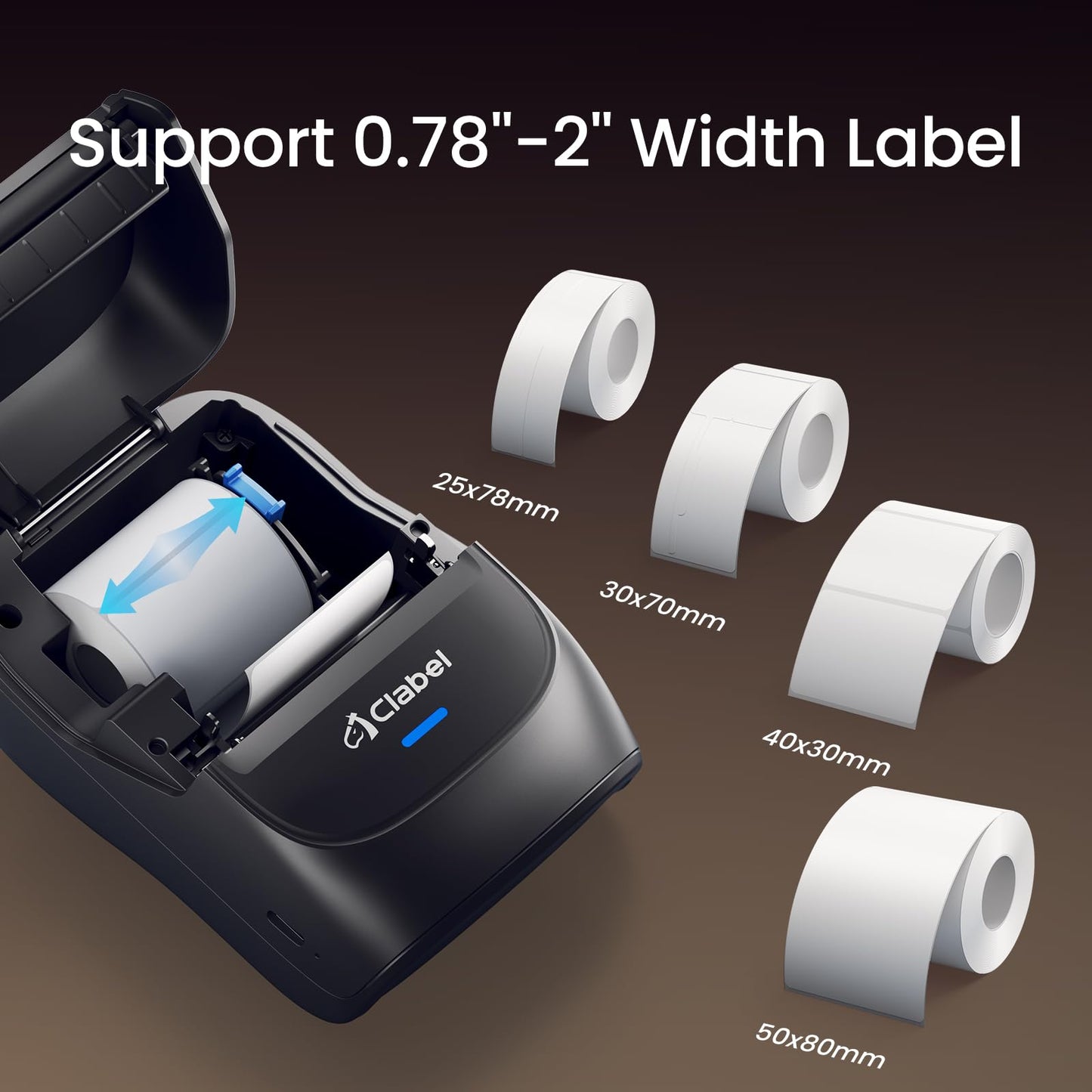 CLABEL Label Maker Machine with Tape: 221B Inkless Label Printer Handheld Barcode Printer Compatible with Phone & PC for Retail School Office Organization Label Makers with APP