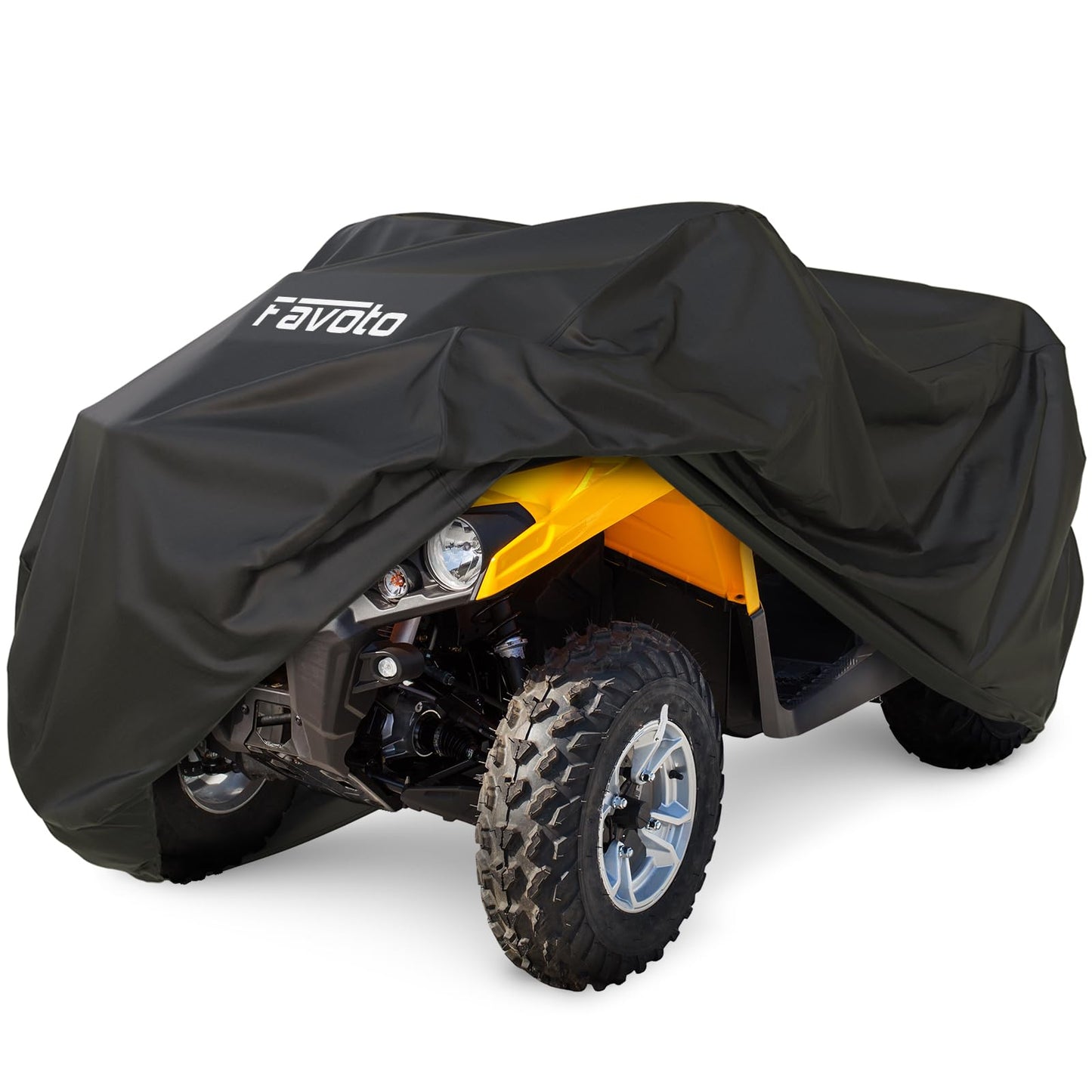 Favoto ATV Cover Waterproof Outdoor - Heavy Duty 4 Wheeler Cover Quad Cover All Weather Dust Rain Sun Protection Windproof Vehicle Cover Compatible with Kawasaki Polaris Yamaha Honda 82.7"