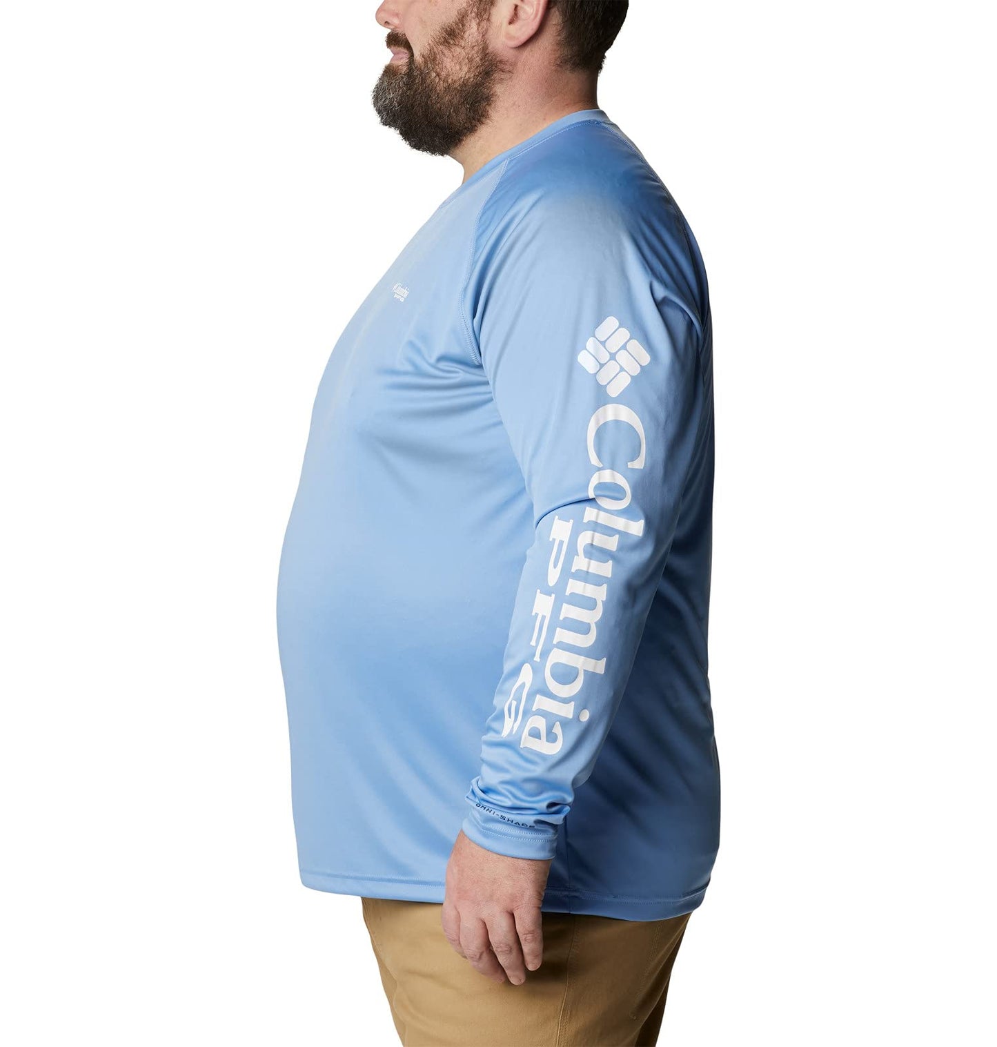 Columbia Men’s Pfg Terminal Tackle Long Sleeve Tee, White Cap/White Logo, Large