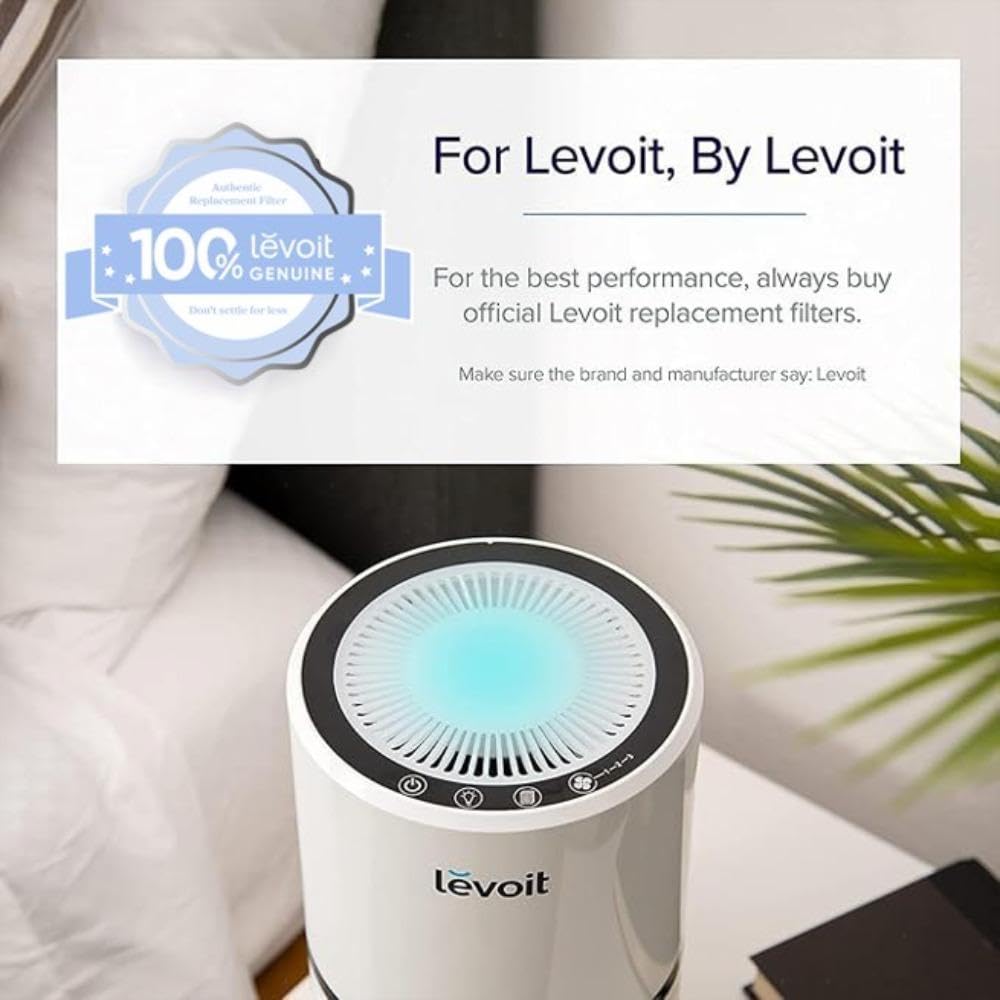 Levoit LV-H132 Air Purifier Replacement Filter, Genuine 3-in-1 Air Filter with High-Efficiency Activated Carbon, Removes Smoke, Odors, Allergens, Pollen, LV-H132-RF, 2 Pack