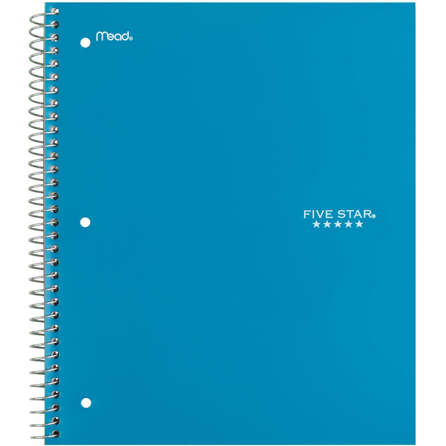 Five Star Spiral Notebook + Study App, 4 Pack, 1 Subject, Wide Ruled Paper, 8" x 10-1/2", 100 Sheets, Fights Ink Bleed, Water Resistant Cover, Purple, Pink, Gray and Blue (930105-ECM)