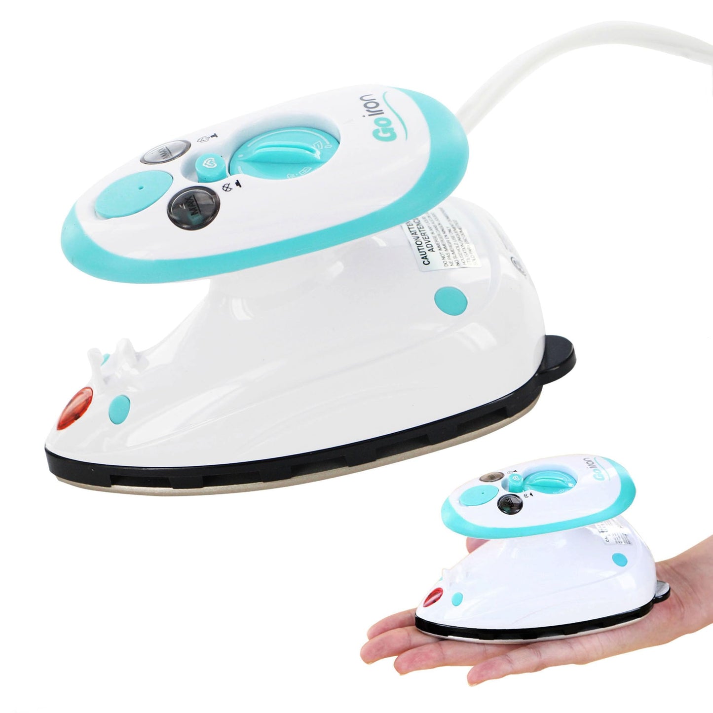GoIron Portable Mini Steam Iron for Home, Travel, Crafting, Sewing and, Quilting. Dual voltage 120V/220V Compact Steam Iron with a non-stick soleplate