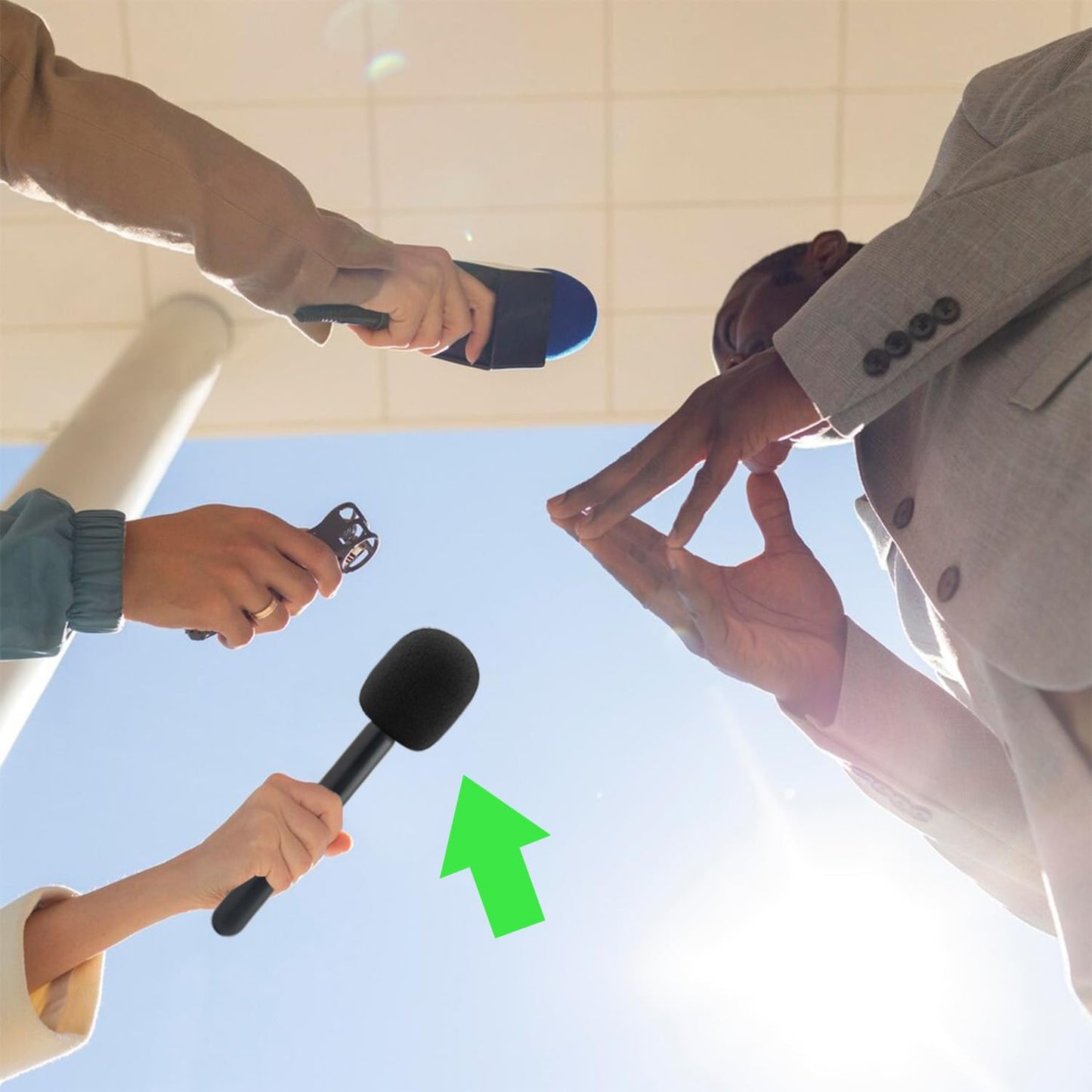JCMOYUTY Stand for Magnet Handheld Mic Mount Neewer CM28, PQRQP 3 in 1 Microphone, GODOX Magic XT1, RIBIU LIBERVOX WM01, Gamiity M9 Wireless Lavalier Mic Interview Handle Adapter