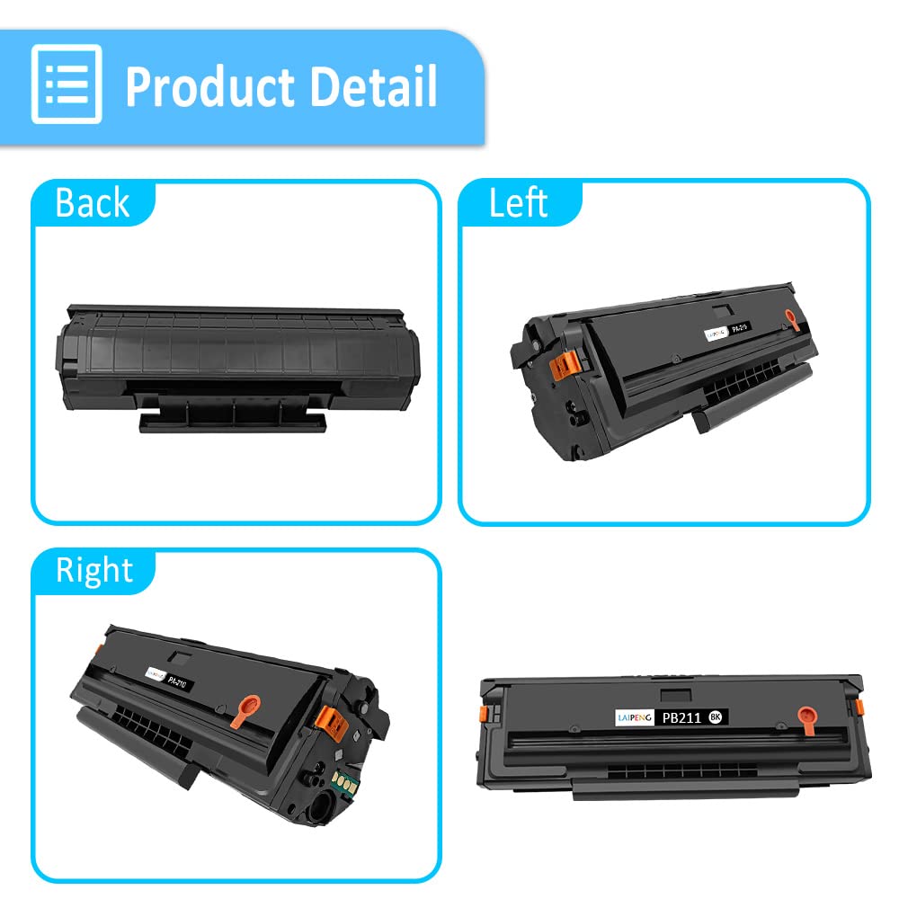 LAIPENG PB211 PB-211 PB 211 PB-211EV Compatible Toner Cartridge for P2500W P2502W P2207 M6500NW M6550NW M6600NW M6552NW M6602NW Printers Yeilds up to 1600 Pages (Black 2 Pack)