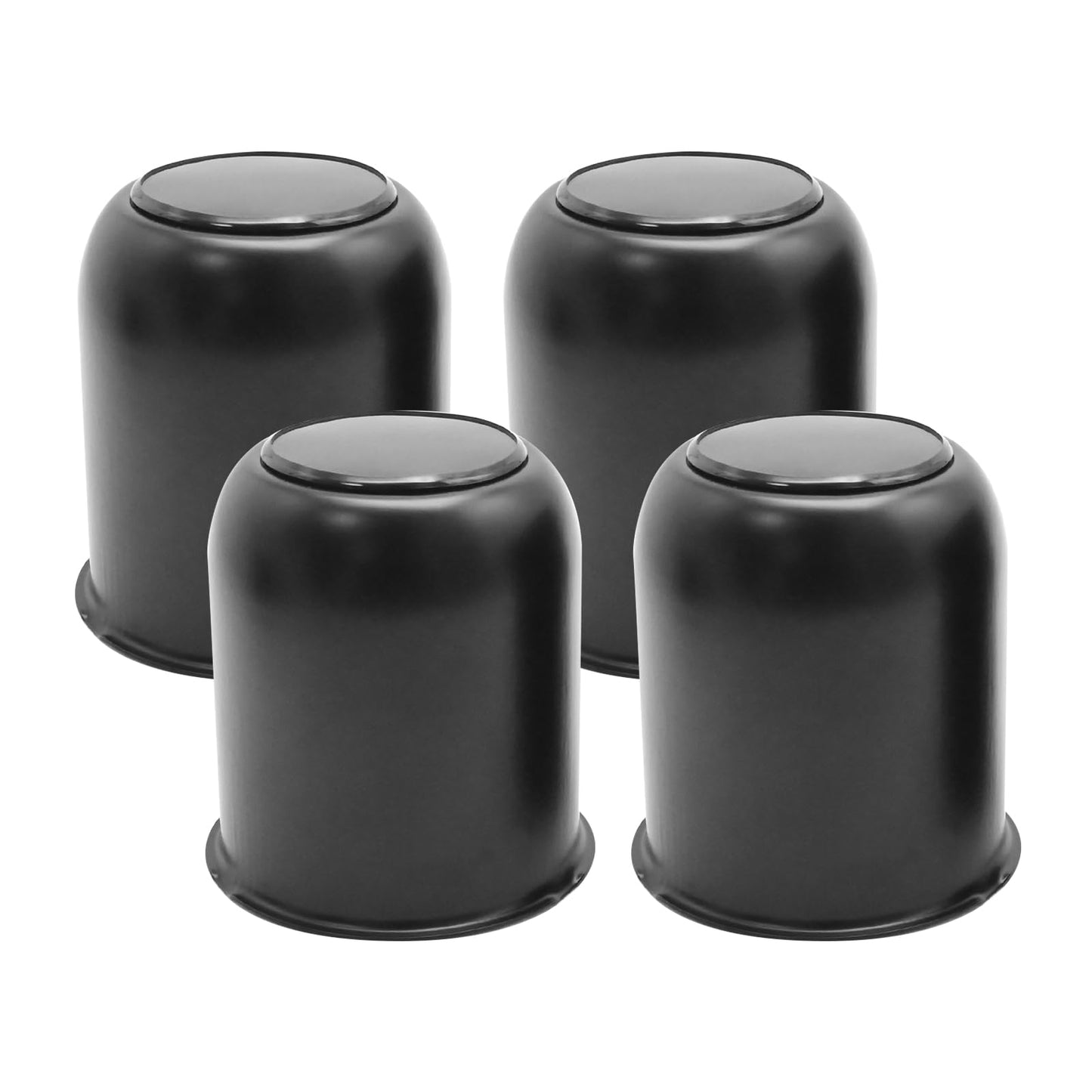 Hoypeyfiy 4Pcs Push Through Wheel Center Caps, 3.19 Inch Truck Trailer Rim Center Caps, Trailer Hub Caps for Trailer Truck RV Wheel Rims, Silver or Black (Black,3.19")